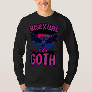 Bisexual And Goth Gothic Emo Bat Pride LGBTQ Hallo T-Shirt