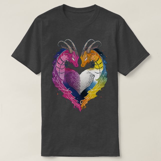 Bisexual Aroace Dragons LGBT Pride Flag T-Shirt (Design Front)