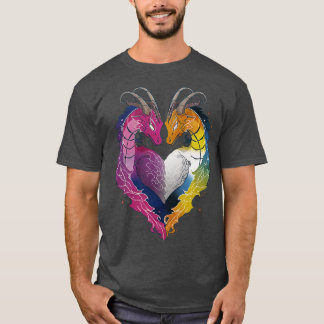 Bisexual Aroace Dragons LGBT Pride Flag T-Shirt