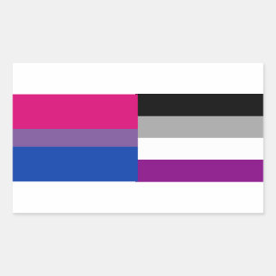 Bisexual/asexual flag stickers