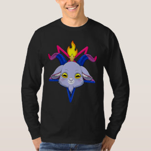 Bisexual Baphomet Satan Goat Head Lgbt Bi Pride Mo T-Shirt