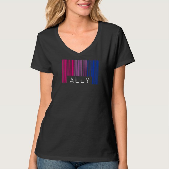 Bisexual Barcode Pride Ally Queer Aesthetic Lgbtq  T-Shirt (Front)