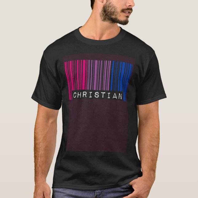 Bisexual Barcode Pride Christian Queer Aesthetic L T-Shirt (Front)
