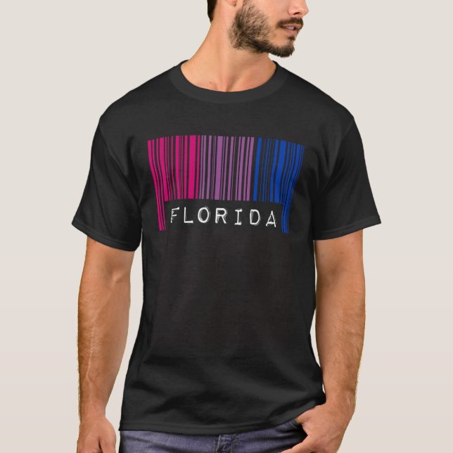 Bisexual Barcode Pride Florida Queer Aesthetic LGB T-Shirt (Front)