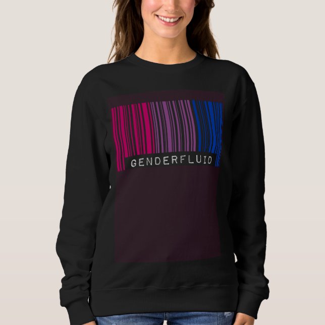 Bisexual Barcode Pride Genderfluid Queer Aesthetic Sweatshirt (Front)