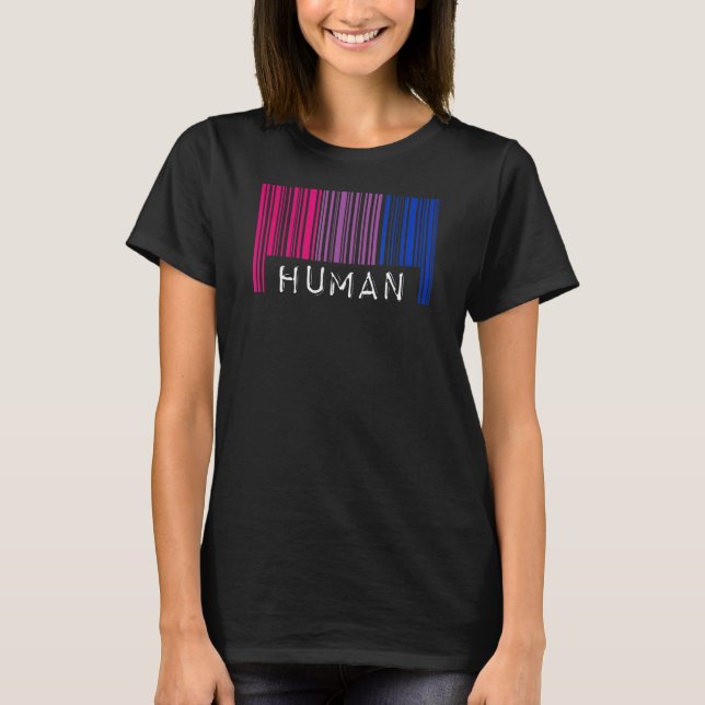 Bisexual Barcode Pride Human Queer Aesthetic Lgbtq T-Shirt (Front)