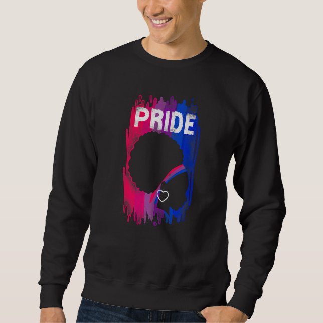 Bisexual Bi Pride Flag Afro Black Pride Bhm Pride  Sweatshirt (Front)