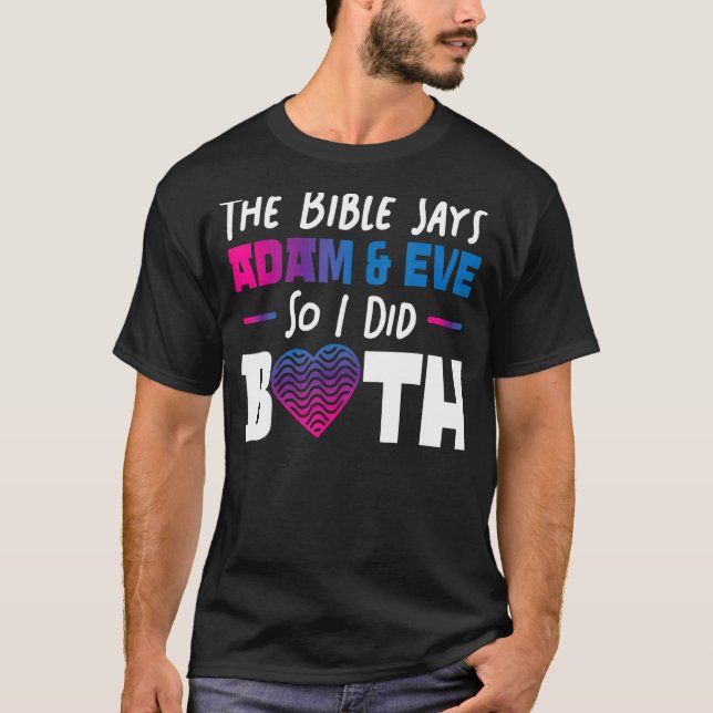 Bisexual Bi Pride Flag Bible The Bible Says Adam & T-Shirt (Front)