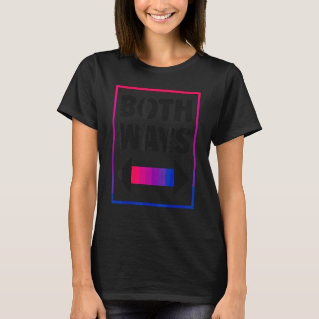 Bisexual Bi Pride Flag Both Ways T-Shirt (Front)