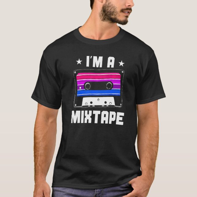 Bisexual Bi Pride Flag Cassette Tape I'm A Mixtape T-Shirt (Front)