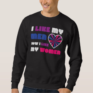 Bisexual Bi Pride Flag I Like My Men How I Like My Sweatshirt
