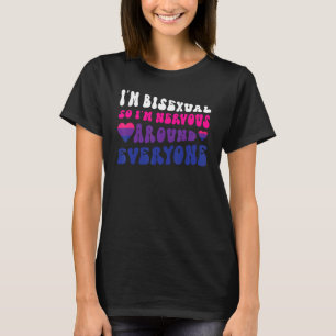 Bisexual Bi Pride Flag I'm Bisexual So I'm Nervous T-Shirt