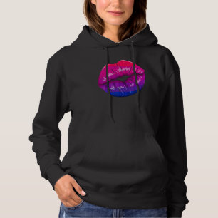 Bisexual Bi Pride Flag Kiss Mouth 1 Hoodie
