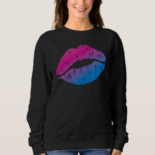 Bisexual Bi Pride Flag Kiss Mouth 1 Sweatshirt