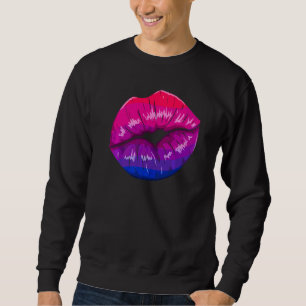 Bisexual Bi Pride Flag Kiss Mouth  1 Sweatshirt