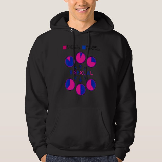 Bisexual Bi Pride Flag Pie Chart Attraction To The Hoodie (Front)
