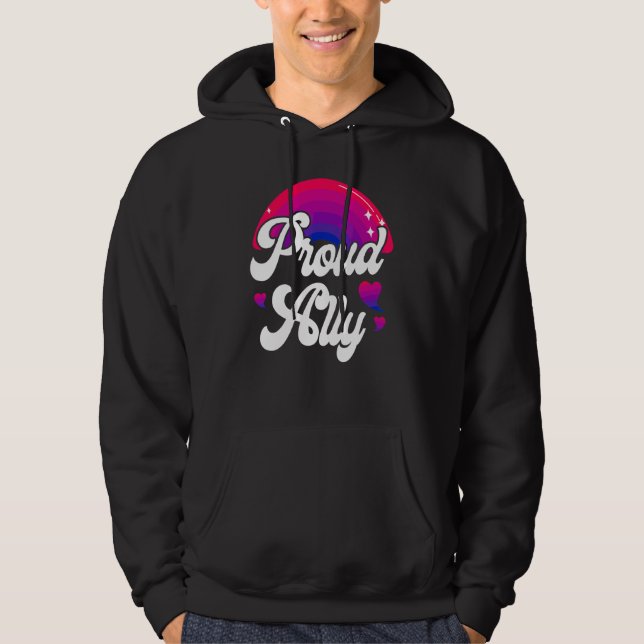 Bisexual Bi Pride Flag Proud Ally Hoodie (Front)