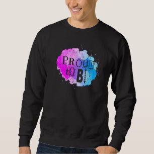 Bisexual Bi Pride Flag Watercolor Proud To Bi Sweatshirt
