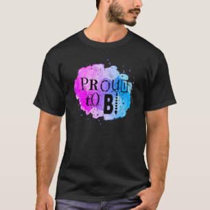 Bisexual Bi Pride Flag Watercolor Proud To Bi T-Shirt