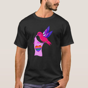 Bisexual Bird Humming Bird Bi Pride LGBTQ Rainbow T-Shirt