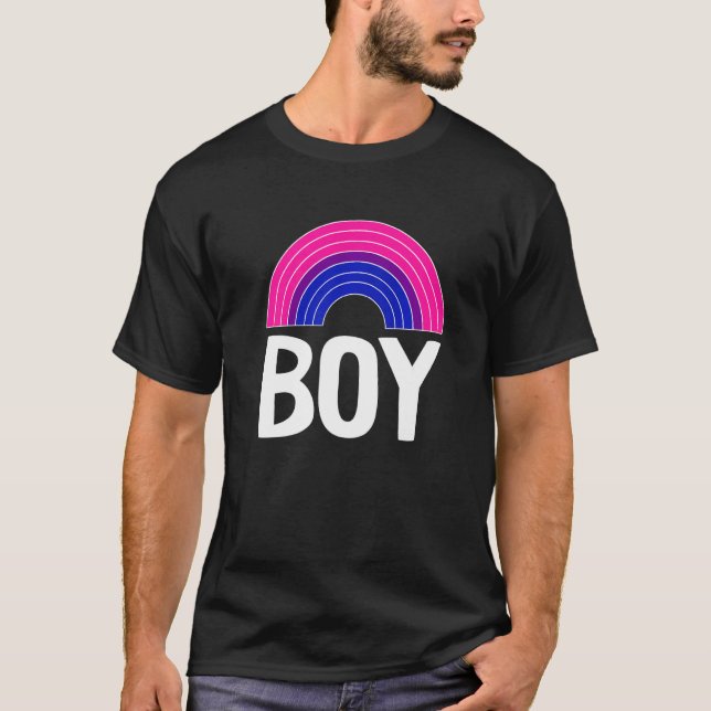 Bisexual Boy Rainbow Lgbt Q Cool Subtle Bi Pride F T-Shirt (Front)