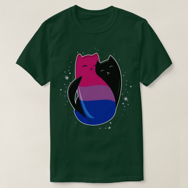 Bisexual Cat LGBT Pride Flag T-Shirt (Design Front)