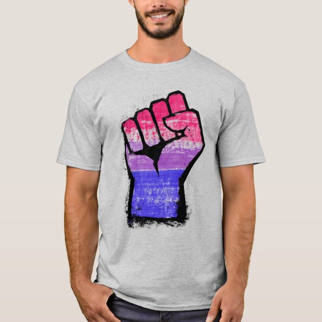 Bisexual Fist Pride T-Shirt (Front)