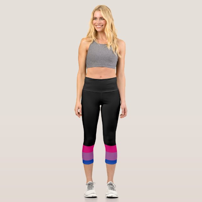 Bisexual Flag Capri Leggings (Front)