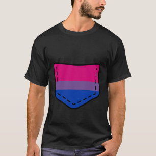 Bisexual Flag Chest Pocket Cool Bisexuality Flags T-Shirt