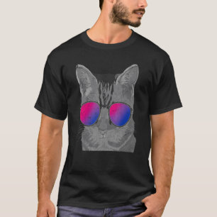Bisexual Flag Cool Sunglasses Cat Bi Pride Lgbtq B T-Shirt