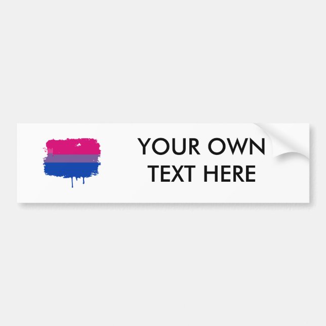 BISEXUAL FLAG DRIPPING BUMPER STICKER (Front)