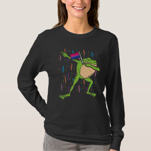 Bisexual Flag Frog Dab Lgbt Bi Pride Stuff Animal T-Shirt