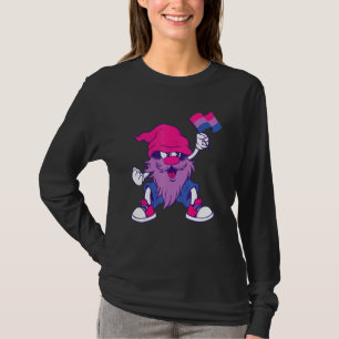 Bisexual Flag Gnome Heart Bi LGBTQ Bisexual Pride T-Shirt