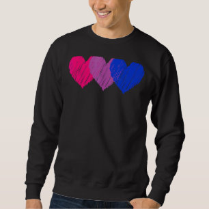 Bisexual Flag Hearts Love  Lgbt Bi Pride Sweatshirt