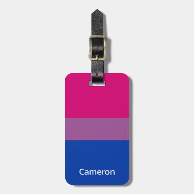 Bisexual Flag Personalised Luggage Tag (Front Vertical)