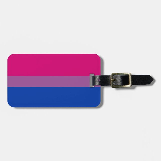 Bisexual Flag Personalised Luggage Tag (Front Horizontal)