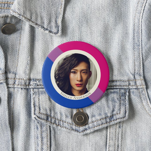 Bisexual flag pride bigender photo button  (Creator Uploaded)