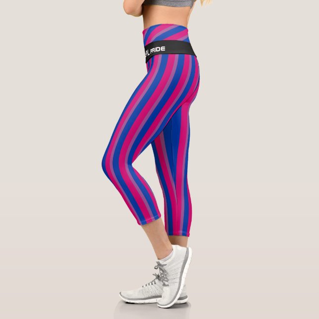 Bisexual Flag & Pride community /gender flag Capri Leggings (Left)