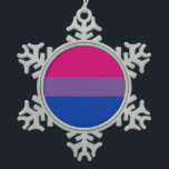 Bisexual flag snowflake pewter christmas ornament<br><div class="desc">Show off your pride in style.</div>