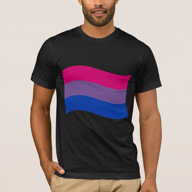 BISEXUAL FLAG WAVING T-Shirt (Front)