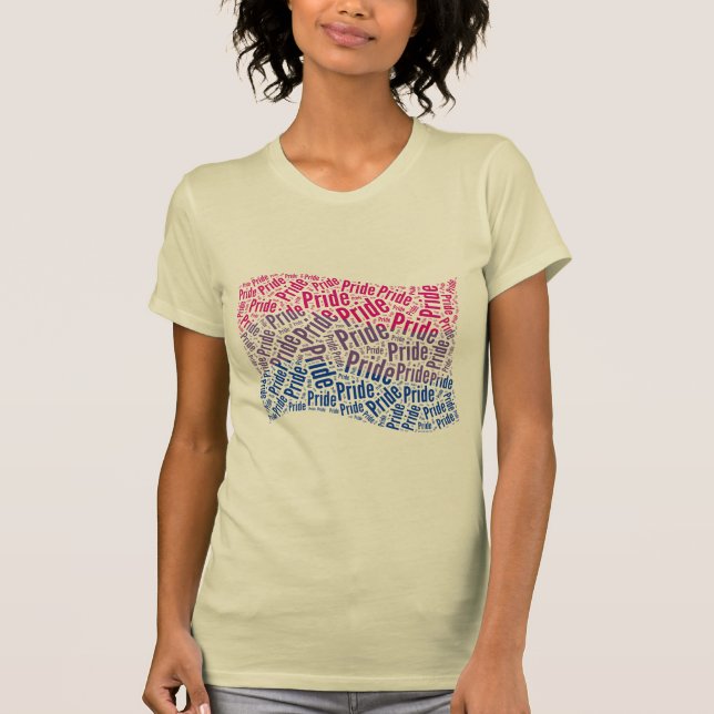 BISEXUAL FLAG WORD PATTERN T-Shirt (Front)