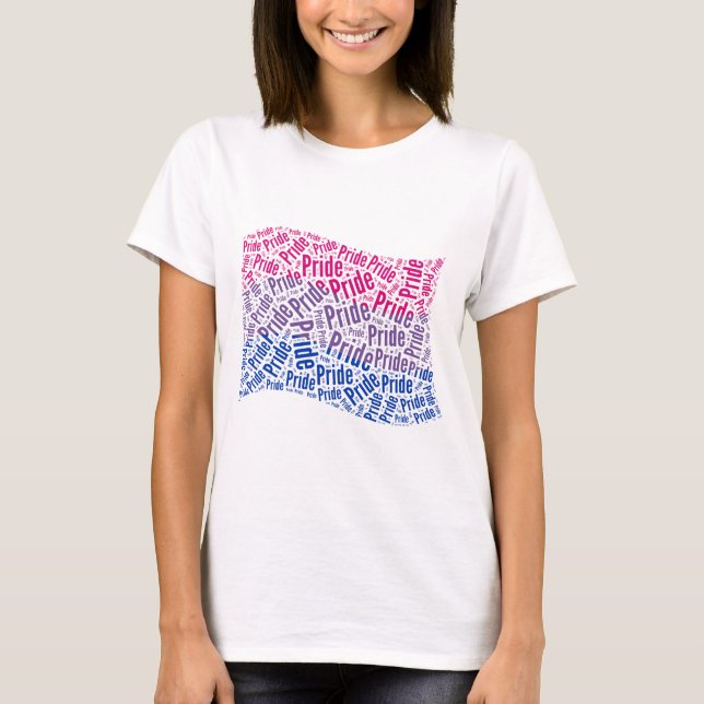 BISEXUAL FLAG WORD PATTERN T-Shirt (Front)