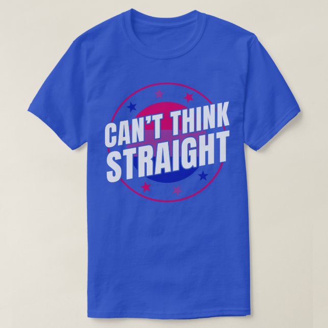 Bisexual Funny Bi Cant Think Straight LGBT T-Shirt (Design Front)