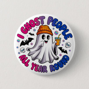 Bisexual Funny Halloween – I Ghost People 6 Cm Round Badge