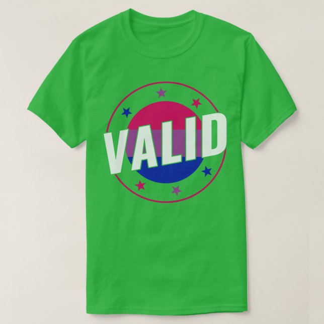 Bisexual Funny Valid Bi Pride Bisexuality T-Shirt (Design Front)
