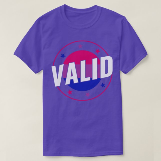 Bisexual Funny Valid Bi Pride Bisexuality T-Shirt (Design Front)
