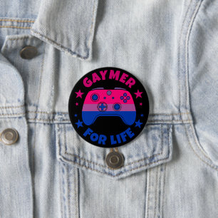 Bisexual Gaymer For Life Video Game Controller 7.5 Cm Round Badge