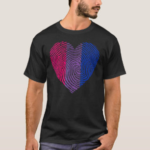 Bisexual Heart Fingerprint Bisexual Pride Month Lg T-Shirt