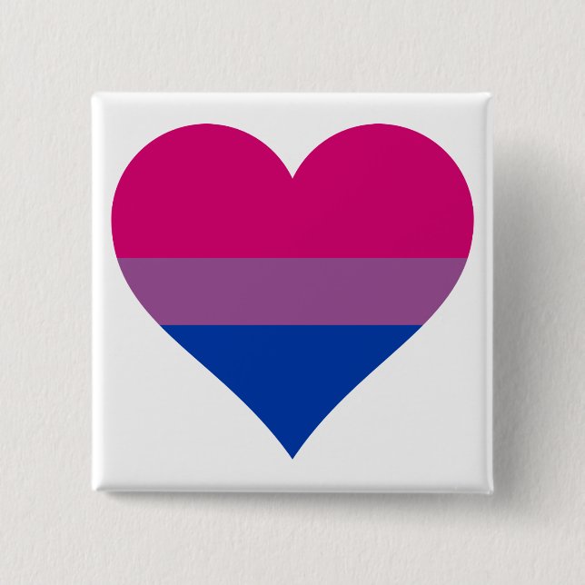 Bisexual Heart LGBTQ Pride Flag 15 Cm Square Badge (Front)