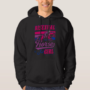 Bisexual Horse Girl Bisexual Pride Horse Equestri Hoodie